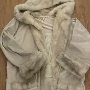 Pottery Barn Alpaca Faux Fur Bathrobe
